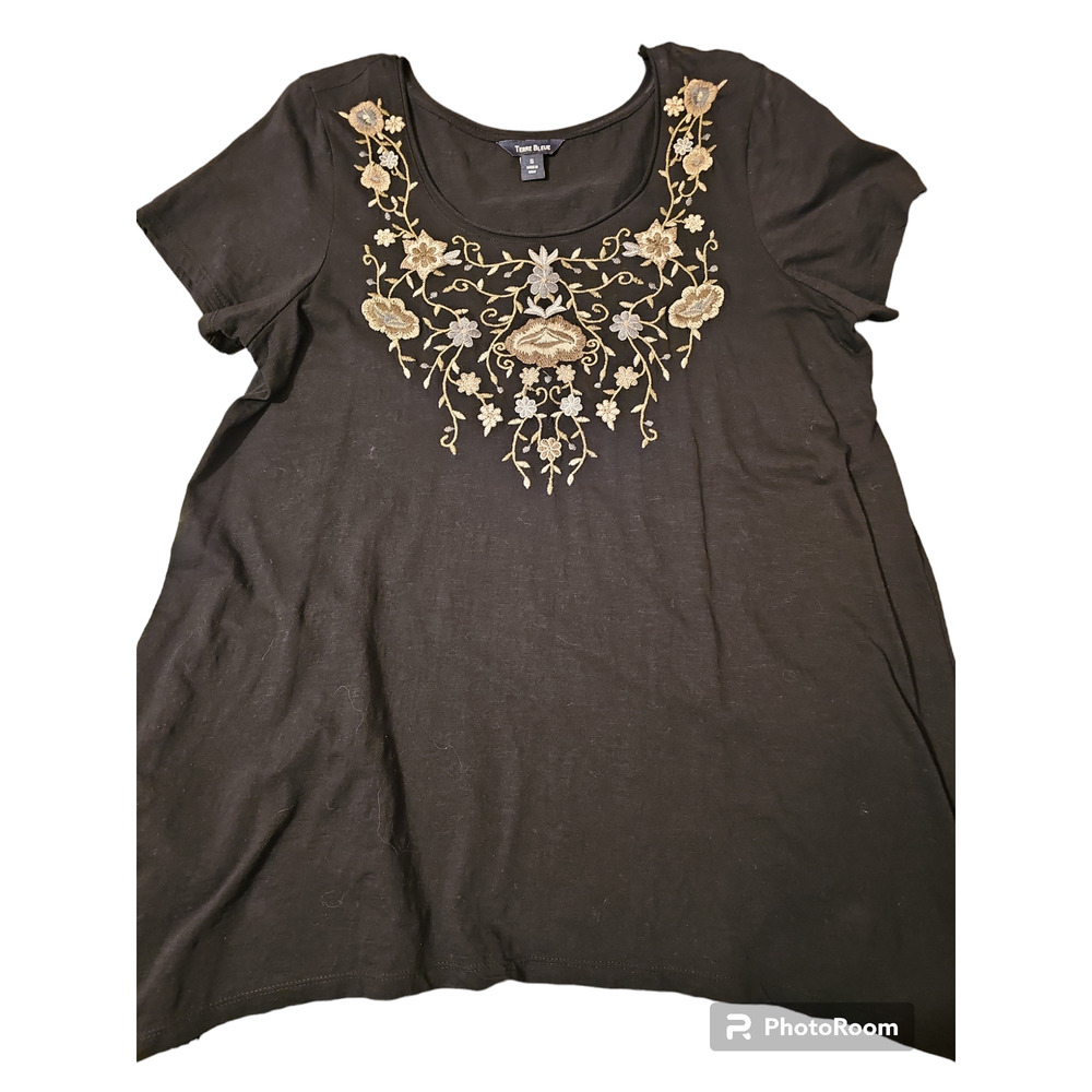Terre Bleue Embroidered women's size small blouse